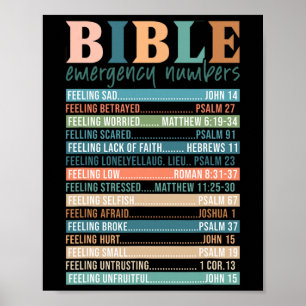 Bijbelse noodnummers Cool Religious Christelijk B Poster