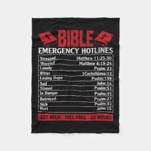 Bijbelse noodnummers Grappig God Christelijk Jezus Fleece Deken