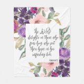 Bijbelse Paarse Floral Fleece Blanket Deken (Voorkant)