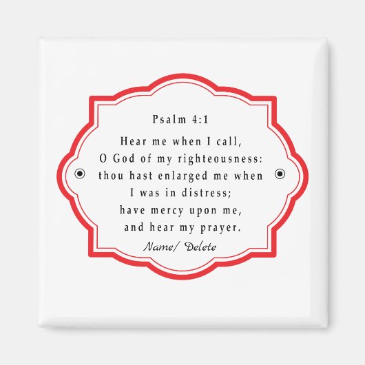 Bijbelse scriptie Psalm 4-1 Magneet (Voorkant)