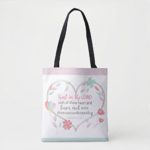 Bijbelse spreekwoorden 3:5 hart Canvas tas