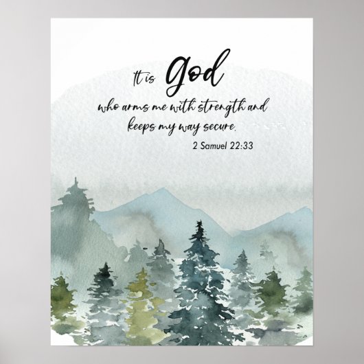 Bijbelse verse bergscriptie poster (Voorkant)