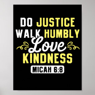 Bijbelse Verse Do Justice Walk Humble Love Kindnes Poster