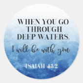 Bijbelse Verse Isaiah Blue Round Sticker (Voorkant)