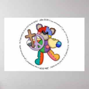 Bijbelse Verse John 13 poster "Van elkaar houden"