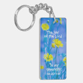 Bijbelse Verse Nehemiah De vreugde van de Heer Dou Sleutelhanger (Voorkant Links)