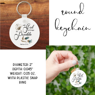 Bijbelse Verse Round Sleutelhanger