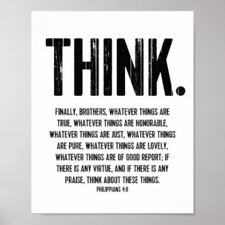 Bijbelse versie, Inspirerend Filippijnen 4:8 Poster