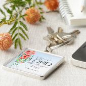 Bijbelse versie van de Floral-scriptie Sleutelhanger (Zijkant)