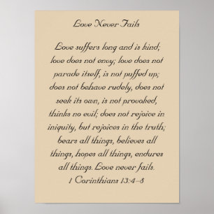 Bijbelse werken, 1 corinthians 13, Love Poster