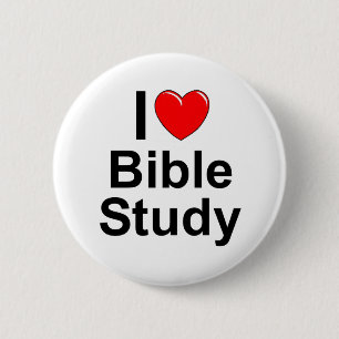 Bijbelstudie I Love (Heart) Ronde Button 5,7 Cm