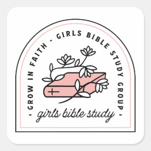 Bijbelstudiegroep voor meisjes tiener leesgroep kl vierkante sticker