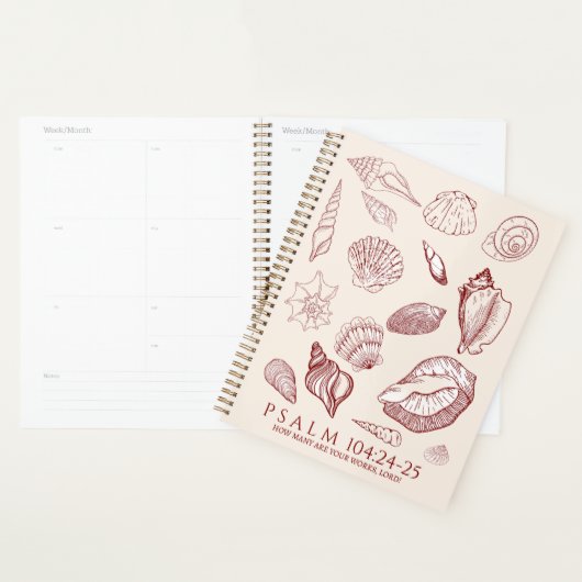 Bijbeltekst met schelpen planner (Display)