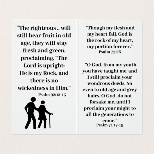 Bijbelteksten voor senioren visitekaartjes (Binnenkant ongevouwen)