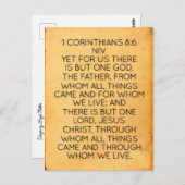 Bijbelvers 1 Korintiërs 8:6 Briefkaart (Voorkant / Achterkant)