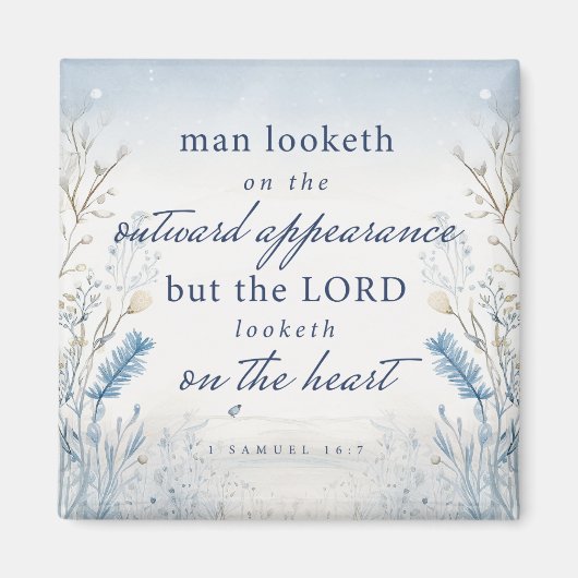 Bijbelvers 1 Samuel 16:7 Aquarel Keuken Magneet (Voorkant)