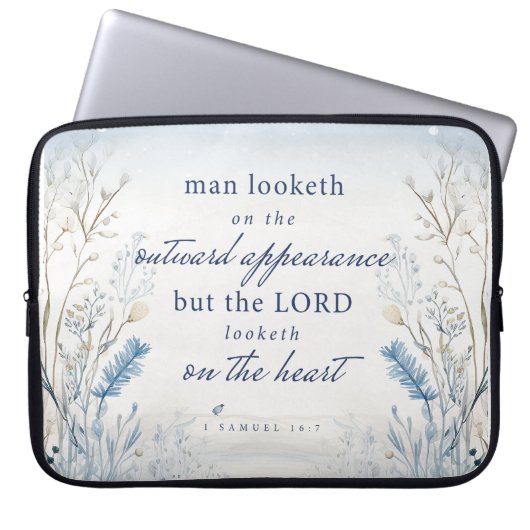 Bijbelvers 1 Samuel 16:7 Aquarel Laptop Sleeve (Voorkant)