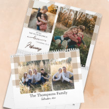 Bijbelvers Beige Buffalo Plaid Familie Foto