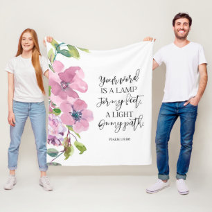 Bijbelvers bloemenpsalm 119 fleece deken
