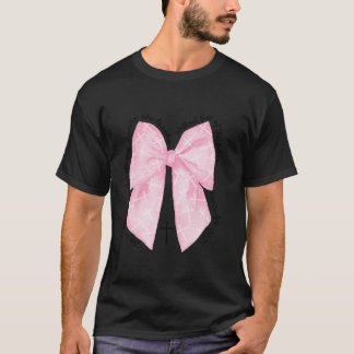 Bijbelvers Christelijke Coquette Roze strik Spreuk T-shirt