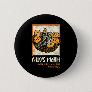 Bijbelvers christelijke Jezus Vissen & Broden Ga Ronde Button 5,7 Cm
