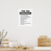 Bijbelvers Christelijke Tien Geboden Poster (Keuken)