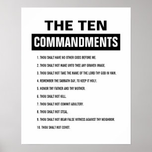 Bijbelvers Christelijke Tien Geboden Poster