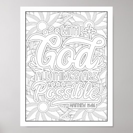 Bijbelvers/Christelijke Volwassen Kleurstof Poster (Voorkant)