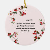 Bijbelvers Christmas Cranberry Ornament (Voorkant)