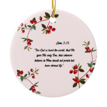 Bijbelvers Christmas Cranberry Ornament