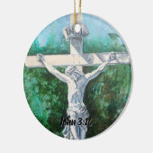 bijbelvers-crucifix keramisch ornament (Links)