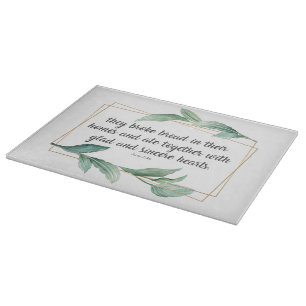 Bijbelvers Elegant Groen Blad Handelingen 2:46 Cad Snijplank