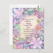 Bijbelvers en bloemen briefkaart (Voorkant / Achterkant)