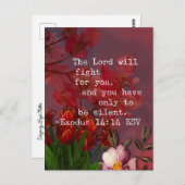 Bijbelvers Exodus 14:14 Briefkaart (Voorkant / Achterkant)