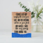 Bijbelvers Exodus 23:25 Briefkaart (Staand voorkant)