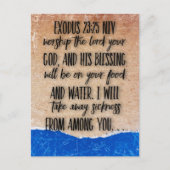 Bijbelvers Exodus 23:25 Briefkaart (Voorkant)