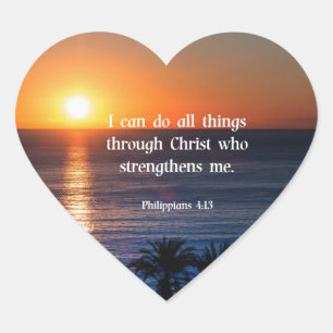 Bijbelvers, Filippenzen 4:13, Hart Sticker