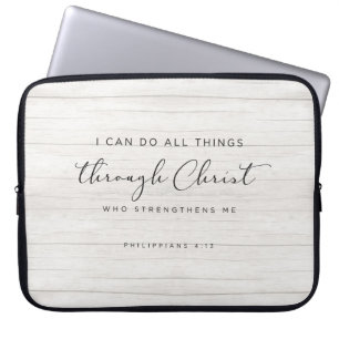 Bijbelvers Filippenzen 4:13 Ik kan alle dingen doe Laptop Sleeve