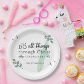 Bijbelvers Filippenzen 4:13 Papieren Borden Papieren Bordje (Feest)