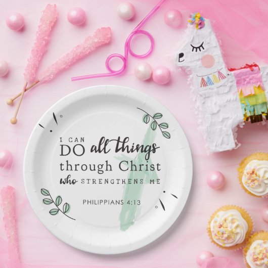Bijbelvers Filippenzen 4:13 Papieren Borden Papieren Bordje (Feest)