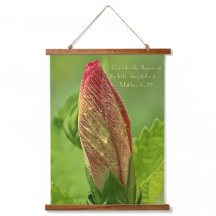 Bijbelvers Foto, Hibiscus Bloem met Water Drop