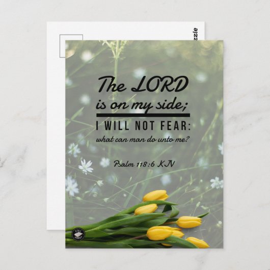 Bijbelvers geheugenkaart Psalm 118:6 KJV Postkaart (Voorkant / Achterkant)