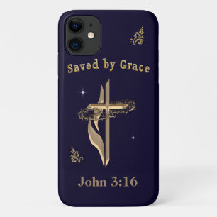 Bijbelvers gered door genade iPhone 11 hoesje