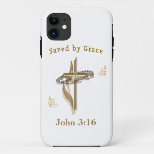 Bijbelvers gered door genade iPhone 11 hoesje