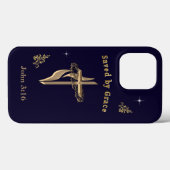 Bijbelvers gered door genade Case-Mate iPhone case (Achterkant (horizontaal))