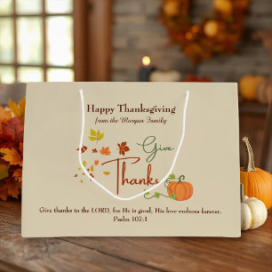 Bijbelvers Happy Thanksgiving   Aangepaste naam Groot Cadeauzakje