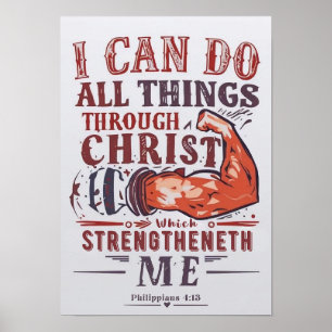 Bijbelvers - Ik kan alles doen door Christus Poster
