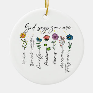 Bijbelvers Inspiratie Wilde Bloem Christelijke Cit Keramisch Ornament