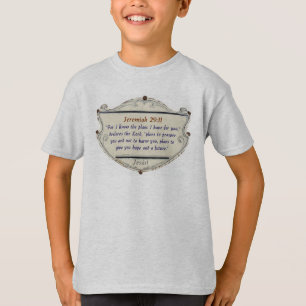 Bijbelvers Jeremia 29:11 Christelijk kinder T-shir T-shirt