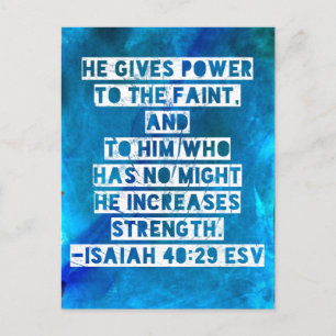 Bijbelvers Jesaja 40:29 Briefkaart